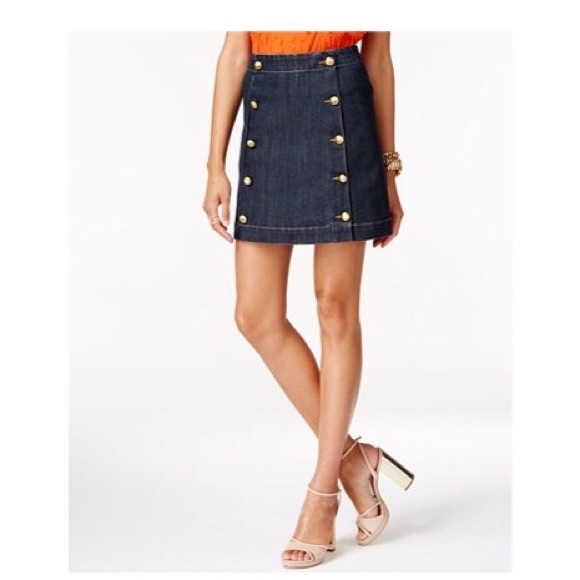 MICHAEL Michael Kors Dresses & Skirts - MICHAEL Michael Kors Button-Front Denim Mini Skirt